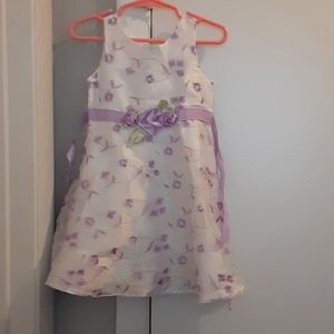 Purple and white baby dress
